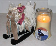 Memorial candle for WindChill the 9 month old rescue colt